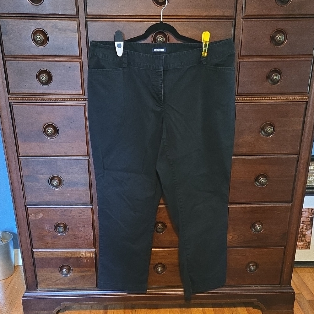 Women's Lands End Chino Pants Black Size 20W